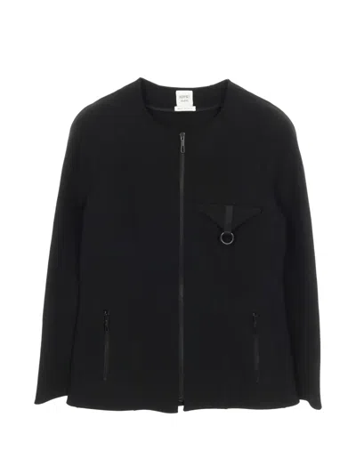 Pre-owned Hermes 2010s Zip-up Collarless Jacket In Black