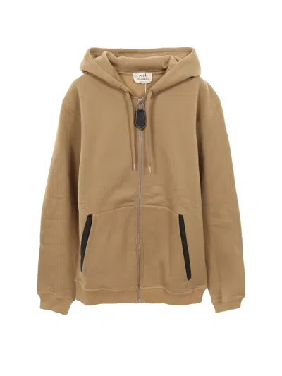 Pre-owned Hermes 2010s Zip-up Hoodie In Neutral