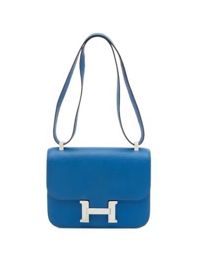 Pre-owned Hermes 2011 24 Constance Shoulder Bag In Blue