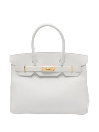 Pre-owned Hermes 2011 30 Birkin Leather Tote Bag In White