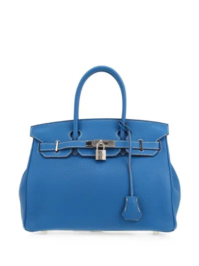 Pre-owned Hermes 2011 30 Birkin Tote Bag In Blue