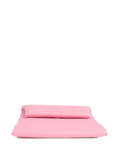 Pre-owned Hermes 2011 Bastia Leather Coin Wallet In Pink