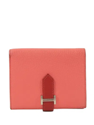 Pre-owned Hermes 2011 Bearn Leather Wallet In Pink