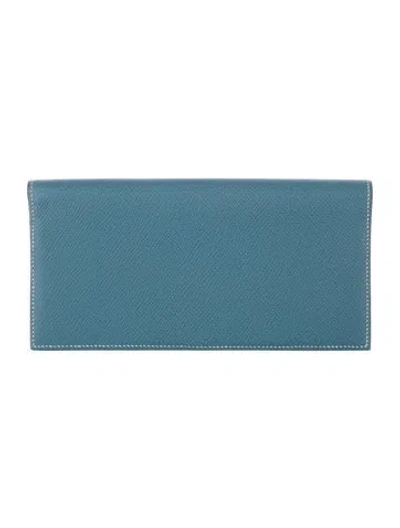 Pre-owned Hermes 2011 Bifold Wallet In Blue