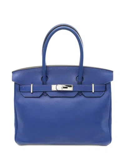 Pre-owned Hermes 2011 Birkin 30 Tote Bag In Blue