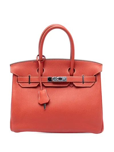 Pre-owned Hermes 2011 Clemence Birkin Retourne 30 Handbag In Red