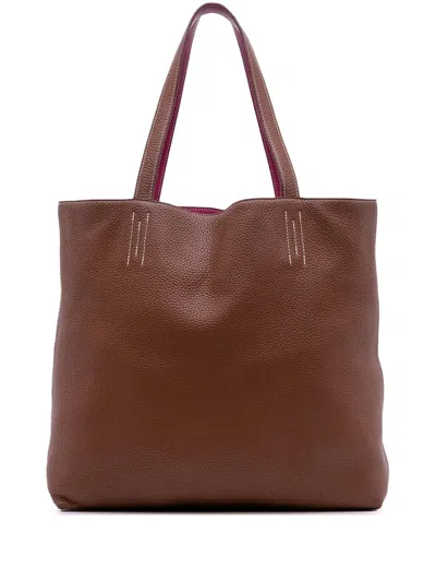 Pre-owned Hermes 2011 Clemence Double Sens 36 Tote Bag In Pink