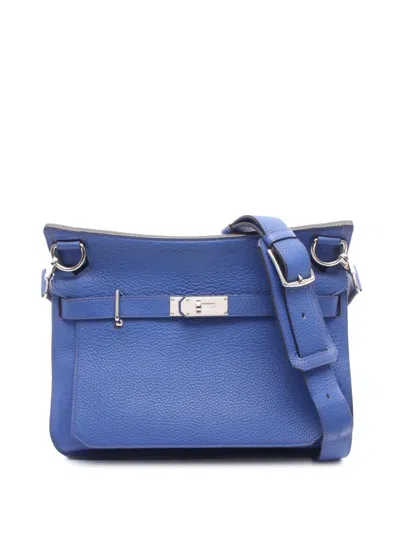 Pre-owned Hermes 2011 Clemence Jypsiere 31 Crossbody Bag In Blue