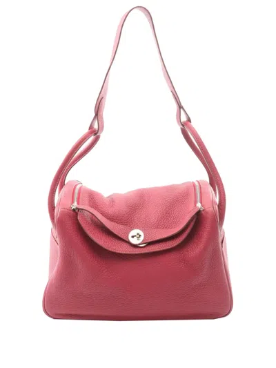 Pre-owned Hermes 2011 Clemence Lindy 34 Satchel In Red