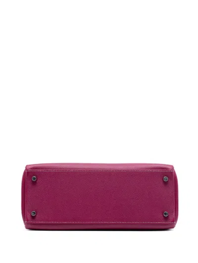 Pre-owned Hermes 2011 Epsom Candy Kelly Ii Retourne 28 Satchel In Purple