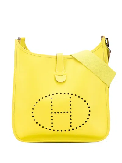 Pre-owned Hermes 2011 Epsom Evelyne Iii 33 Crossbody Bag In Yellow
