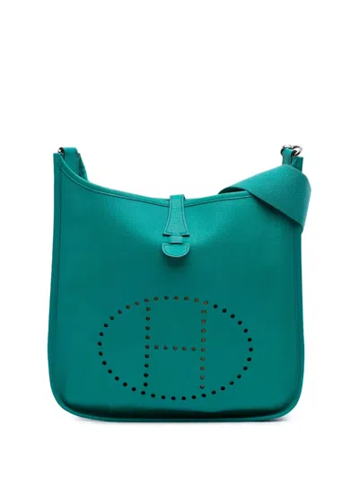 Pre-owned Hermes 2011 Epsom Evelyne Pm Crossbody Bag In Blue