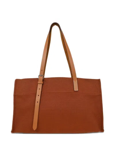 Pre-owned Hermes 2011 Etriviere Elan Tote Bag In Brown