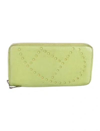 Pre-owned Hermes 2011 Evelyne Long Wallet In Green