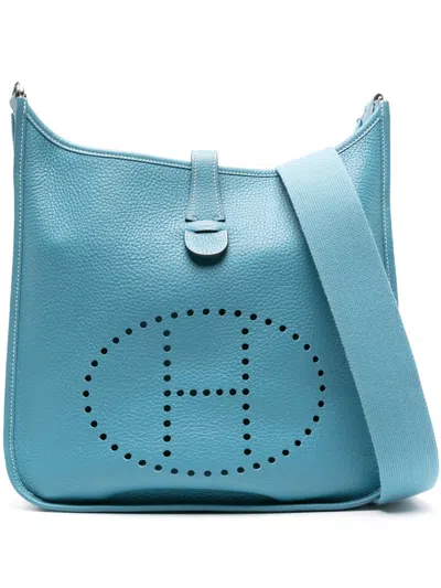 Pre-owned Hermes 2011  Evelyne Shoulder Bag In Blue