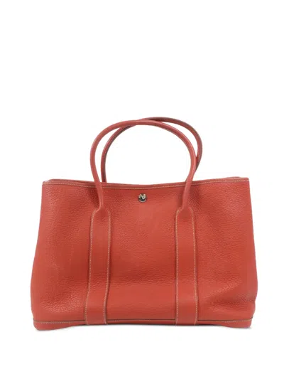 Pre-owned Hermes 2011 Garden Party Pm Tote Bag In Red
