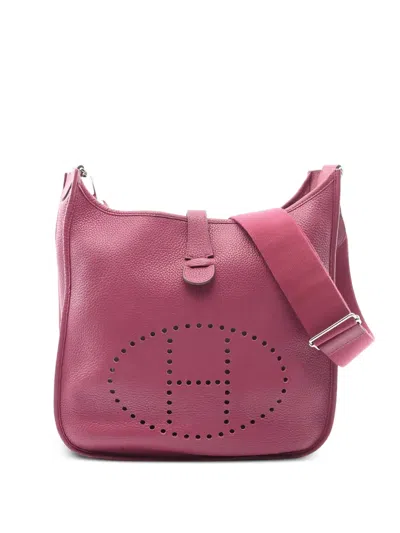 Pre-owned Hermes 2011 Gm Evelyn 3 Cut-out Leather Shoulder Bag In Pink