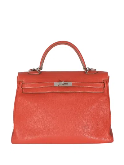 Pre-owned Hermes 2011 Kelly 35 Leather Handbag In Red