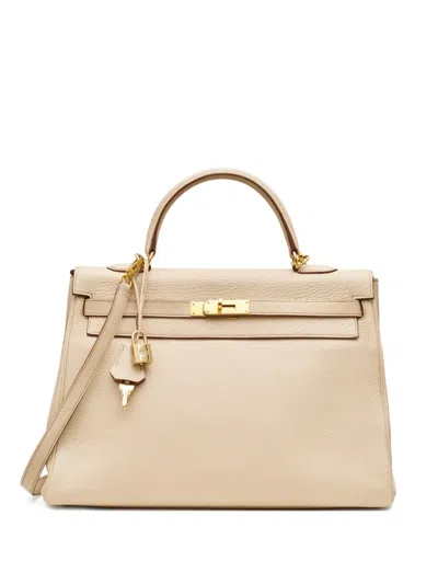 Pre-owned Hermes 2011 Kelly 35 Tote Bag In Neutral