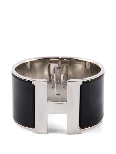 Pre-owned Hermes 2011 Large H-detail Bracelet In Silver