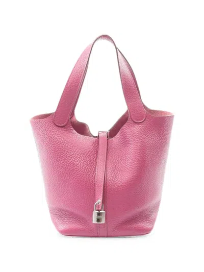 Pre-owned Hermes 2011 Mm Picotin Lock Tote Bag In Purple