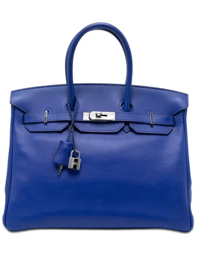 Pre-owned Hermes 2011 Swift Birkin Retourne 35 Handbag In Blue