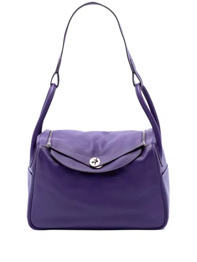Pre-owned Hermes 2011 Swift Lindy 34 Satchel In Purple