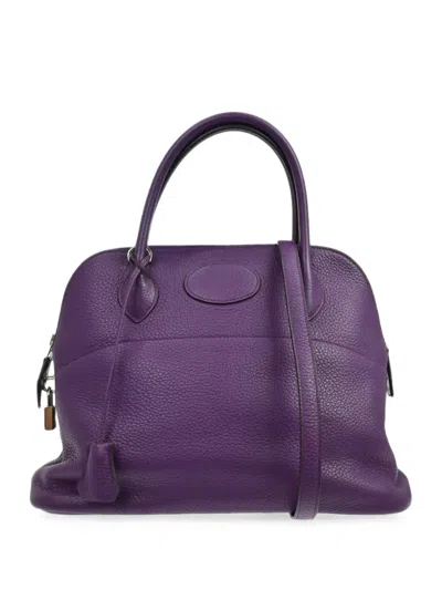 Pre-owned Hermes 2011 Taurillon Bolide Shoulder Bag In Purple