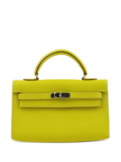 Pre-owned Hermes 2011 Tiny Kelly Handbag In 黄色