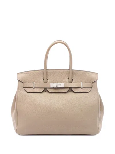 Pre-owned Hermes 2011 Togo Birkin Retourne 35 Handbag In Brown
