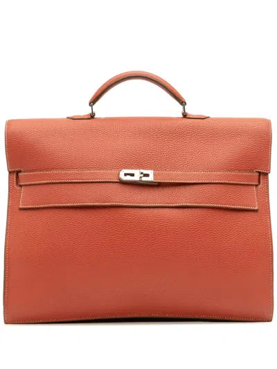 Pre-owned Hermes 2011 Togo Kelly Depeches 38 Business Bag In Red
