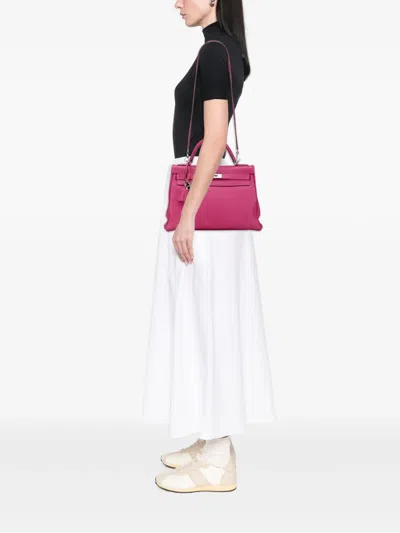 Pre-owned Hermes 2011 Togo Kelly Ii Retourne 32 Satchel In Pink
