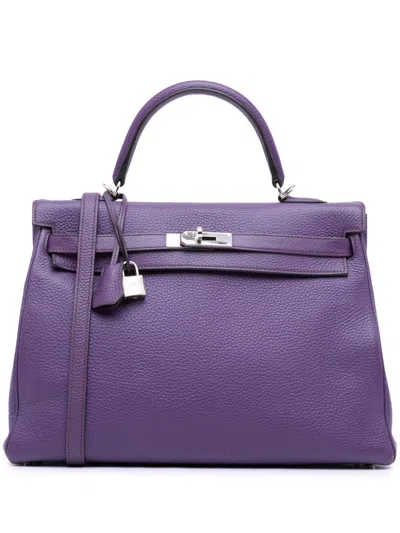 Pre-owned Hermes 2011 Togo Kelly Ii Retourne 35 Satchel In 紫色