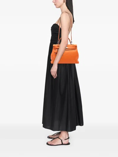 Pre-owned Hermes 2011 Togo Kelly Ii Retourne 35 Satchel In Orange