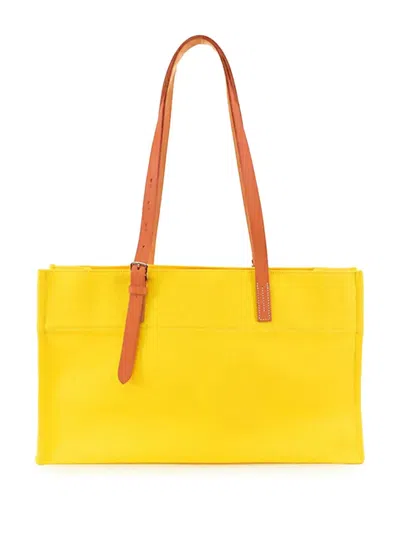 Pre-owned Hermes 2011 Toile Etriviere Elan Tote Bag In Brown