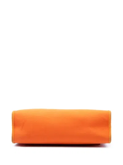 Pre-owned Hermes 2011 Toile Herbag Zip 31 Satchel In Orange