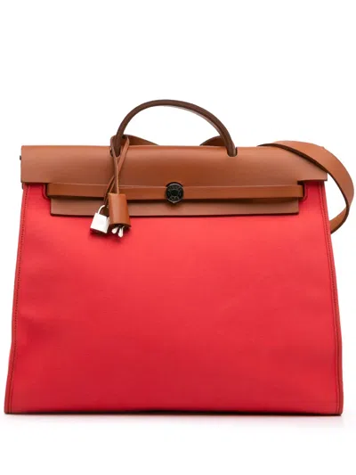 Pre-owned Hermes 2011 Toile Herbag Zip 39 Satchel