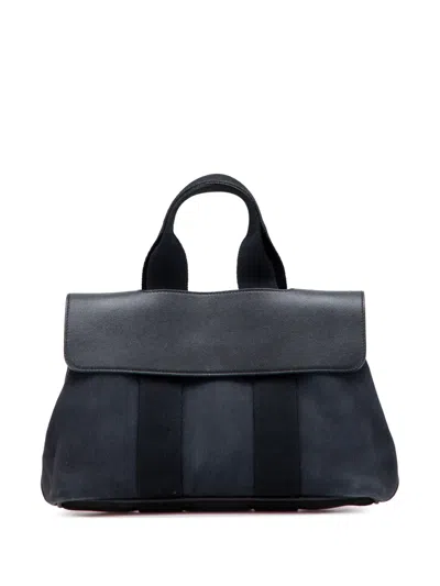 Pre-owned Hermes 2011 Toile Valparaiso Pm Handbag In Black