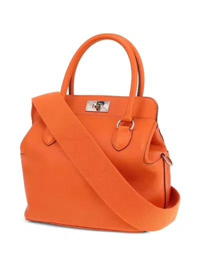 Pre-owned Hermes 2011 Tool Box Handbag In Orange