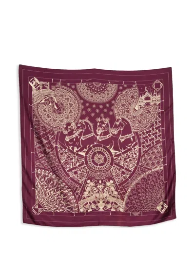 Pre-owned Hermes 2011 Trophees De Venise By Julie Abadies Scarf In Red
