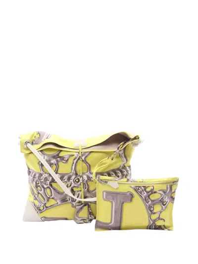 Pre-owned Hermes 2011 Vif Argent Silky City 33 Crossbody Bag In Yellow