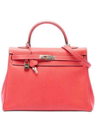 Pre-owned Hermes 2011-2013 Epsom Candy Kelly Ii Retourne 35 Satchel In Pink