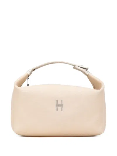 Pre-owned Hermes 2012-2025 Large Toile Bride A Brac Vanity Bag In Brown