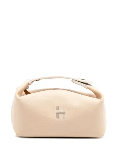 Pre-owned Hermes 2012-2025 Small Canvas Bride A Brac Case Vanity Bag In Brown