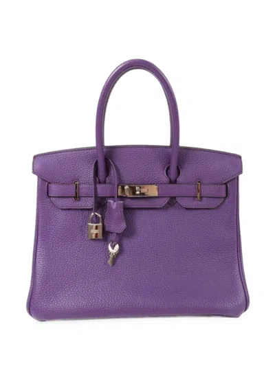 Pre-owned Hermes 2012 30 Birkin Leather Tote Bag In Purple