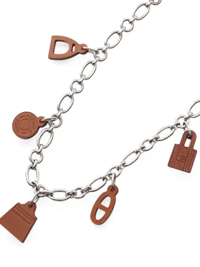 Pre-owned Hermes 2012 Amulet 5 Necklace In Silver