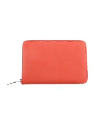 Pre-owned Hermes 2012 Azap Gm Wallet In Pink