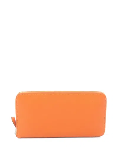 Pre-owned Hermes 2012 Azap Wallet In Orange