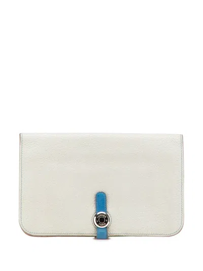 Pre-owned Hermes 2012 Bicolor Togo Dogon Duo Wallet Gm Long Wallets