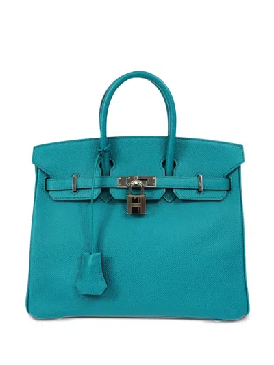 Pre-owned Hermes 2012  Birkin 25 Handbag In Blue